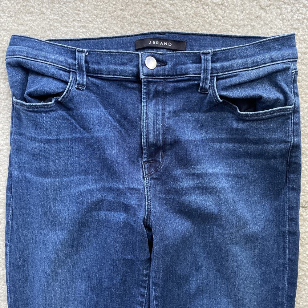 J Brand Midrise Flared Button Detail Hem Charlene Delight Blue Jeans Women Sz 31